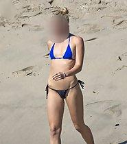 Girl in a micro bikini