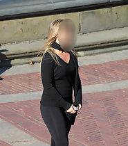Woman in black clothes