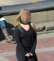 Woman in black clothes