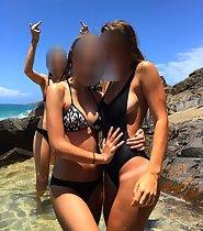 Amazing attention whore on the beach