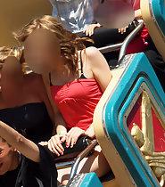 Accidental upskirt on roller coaster