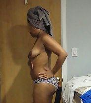Black girl after a shower