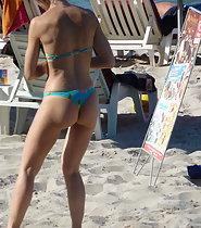 Nice girl in a thong bikini