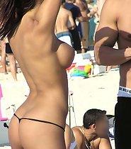 Girl in a thong bikini
