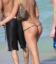 Girl in a thong bikini
