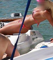 Sexy blonde on the boat