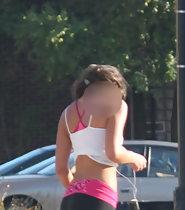 Sexy girl doing her morning jogging