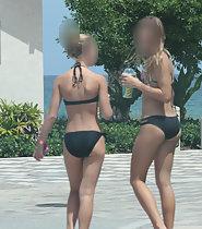 Beach girls spotting the voyeur