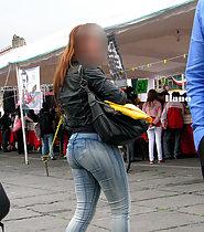 Sexy girl in jeans pants