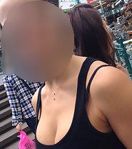 Busty punk girl's downblouse