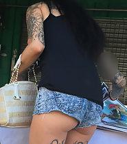Hot tattooed bitch in shorts