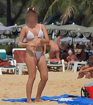 Hot girl's bikini cameltoe