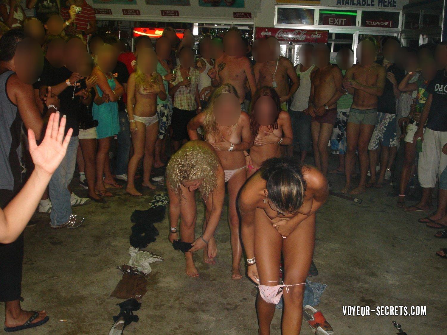 Naked on a party picture