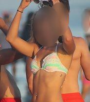 Seductive girl having fun on beach