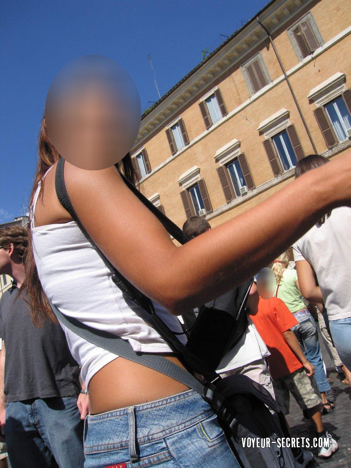 Thong whale tail of a sexy teen girl