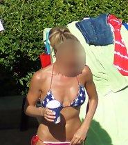 All american babe at swimming pool