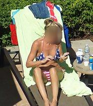 All american babe at swimming pool
