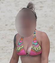 Big boobs in too small bikini top