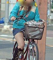 Upskirts on bicycles