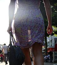 Sexy milf's skirt became transparent