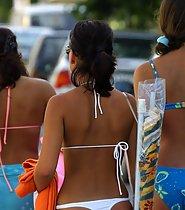 Girls in micro bikinis