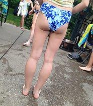 Teen girl at the swimming pool