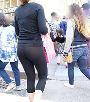 Thong in transparent tights