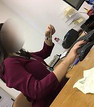 Sexy coworker is very busy in office