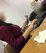 Sexy coworker is very busy in office