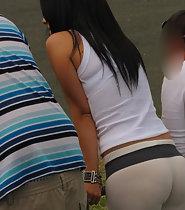 Cameltoe and ass of a slutty girl