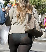 Big young ass in transparent tights