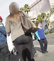 Big young ass in transparent tights