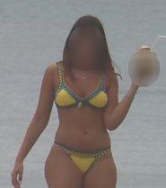 Awesome curvy beach girl