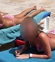 Tanning beach girls