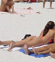 Tanning beach girls