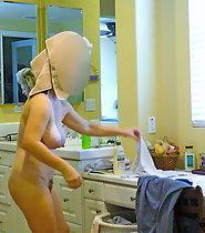 Wife in the bathroom