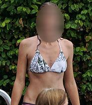 Accidental nudity from teen's bikini