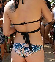 Sexy tattoo right above bikini line