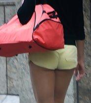 Hungry ass swallows yellow shorts