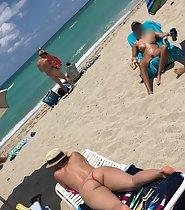 Peeping on beach nudity