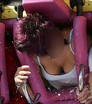 Hot milf on a roller coaster