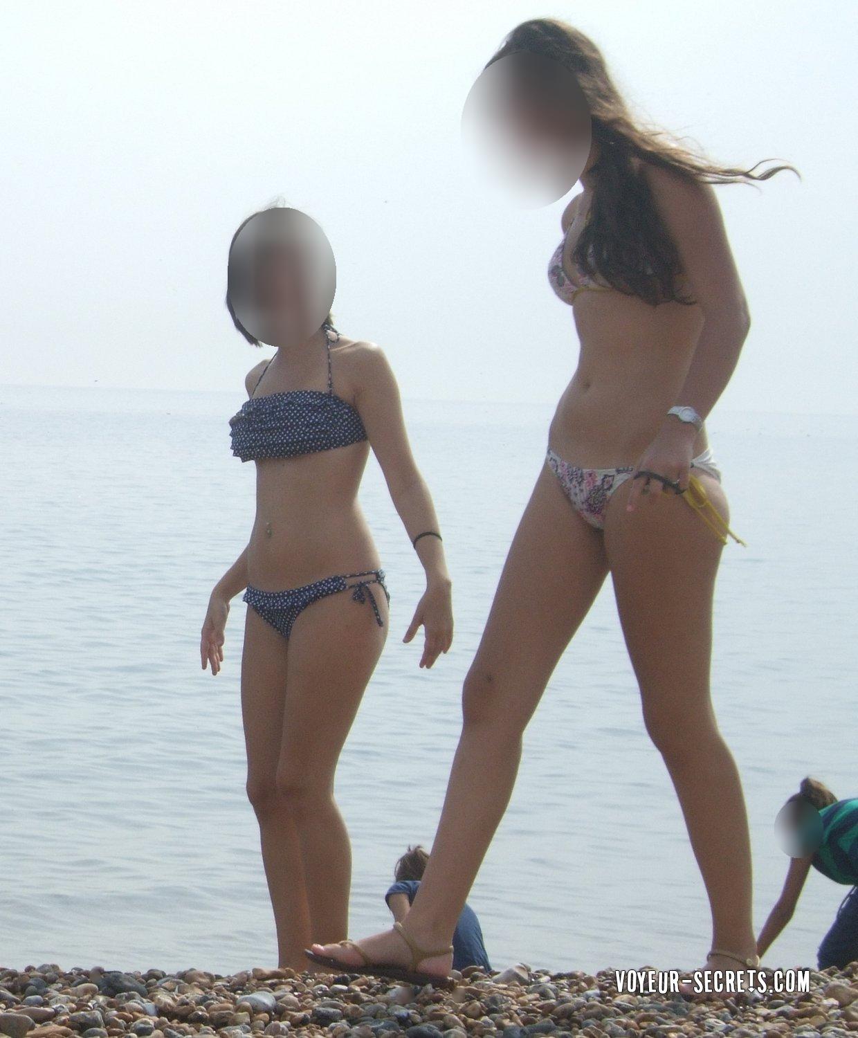 Spying on teen girls at beach image