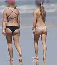 Bunch of sexy teen girls on beach
