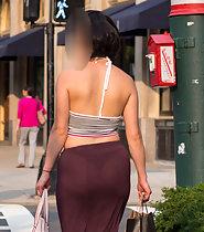 Classy woman with visible belly button