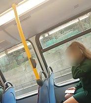 Pretty girl creeping in bus