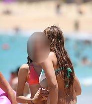 Chubby girl got big tits in bikini top