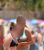 Chubby girl got big tits in bikini top