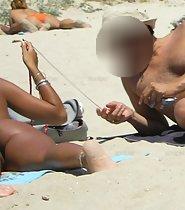 Spread legs at a beach