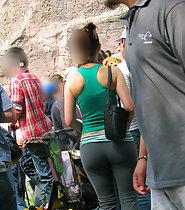 Ass in tight leggings
