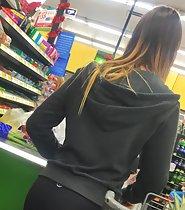 Darling with fantastic ass in supermarket